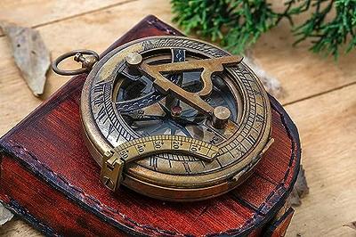 Handcrafted Brass Compass with Sundial - Perfect Gift