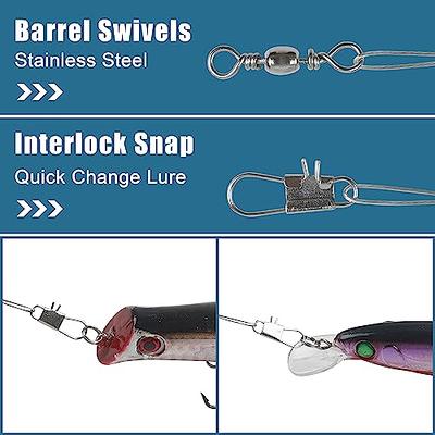 Beoccudo Circle Hooks Rigs Saltwater Steel Leader Wire, 25pcs Heavy Duty  Circle Hook with Leader Wire Bass Catfish Fishing Lure Rig 2/0