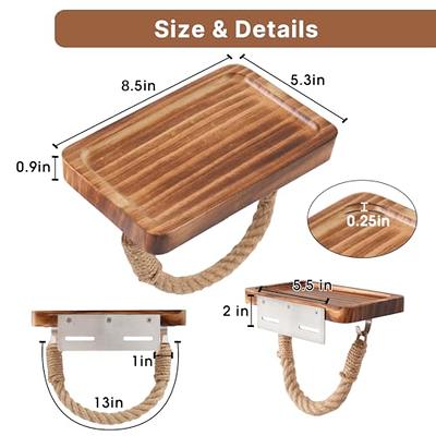 AIDILI Rustic Farmhouse Toilet Paper Holder with Shelf - Farmhouse