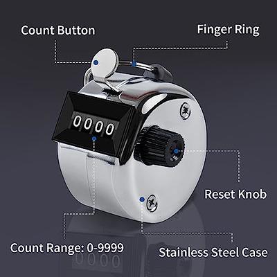 ​Tally Counter, 4 Digit Display Metal Mechanical Clicker Lap Counter Metal  Hand Tally Counters Clicker for Counting,Golf Scoring,​Sport Stadium Coach