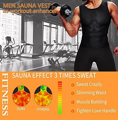  BODYSUNER Sauna Vest Sweat Workout Tank Top Waist Trainer for  Men Compression Workout Enhancing Vest Blue,S/M : Sports & Outdoors