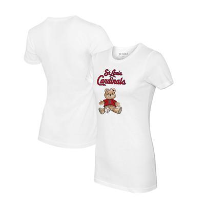 St. Louis Cardinals Tiny Turnip Girls Toddler Heart Bat Fringe T-Shirt -  White