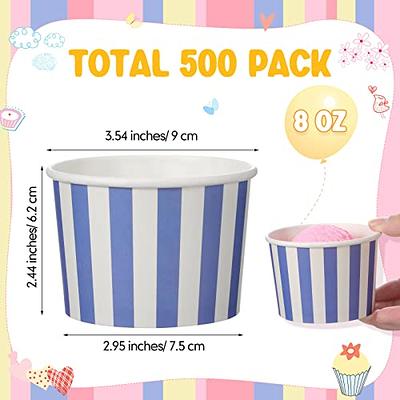 MATICAN Paper Ice Cream Cups - 100-Count 9-oz Disposable Dessert Bowls for Hot or Cold Food, 9-Ounce Party Supplies Treat Cups for