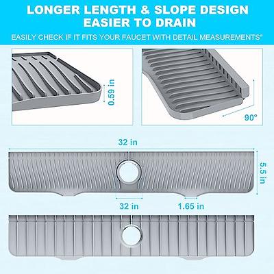 Sink Splash Guard, 32” x 5.5”, Longer Faucet Mat, Silicone Splash