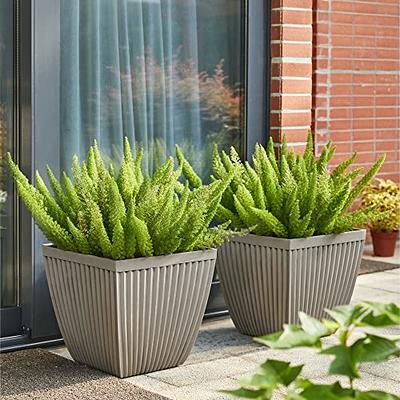 Spepla Flower Pots Set of 4, 4/5/6/7 Inch Plant Pot with Drainage Holes,  Planters for Indoor Outdoor Gardening Plants, Black