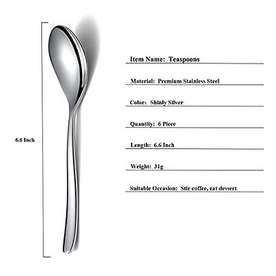 Teaspoons, 6 Piece Spoons Silverware, Stainless Steel Small Spoons, Tea  Spoons for Home, Kitchen or Restaurant, Dishwasher Safe (Silver-6.6 Inches)  - Yahoo Shopping