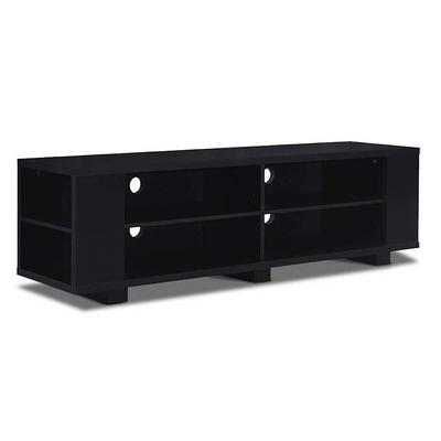 GHOUSE SSuper 43.30 in. Black Glass TV Stand Fits TV's up to 65 in. with  3-Tier Shelves HFW24105047 - The Home Depot