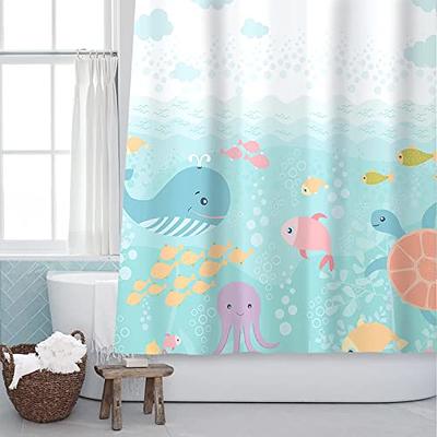 Mermaid Shower Curtain for Bathroom Ocean Theme Glitter Fish Scale