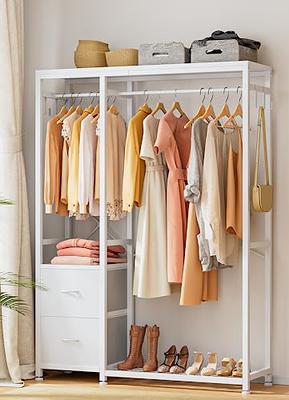 JHX Organized Garment Rack with Storage, Free-Standing Closet