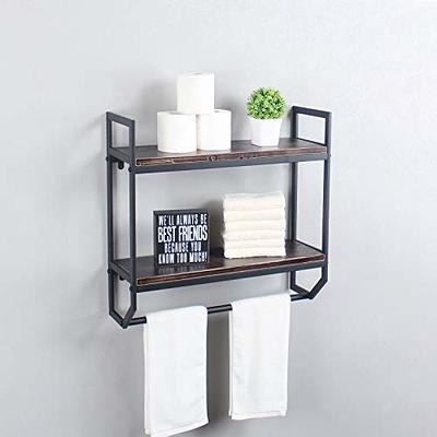 Towel Rack Towel Holder Wall Mount Metal Storage Bathroom Organizer 