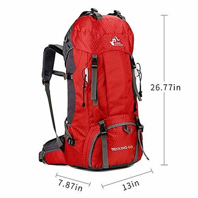 Bseash 50L Water Resistant Hiking Backpack, Light Blue - No Shoe  Compartment