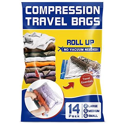 Hibag 12 Travel Compression Bags, Hibag 12-Pack Roll-up Space Saver Storage  Bags for Travel, Suitcase Size (12-Travel)
