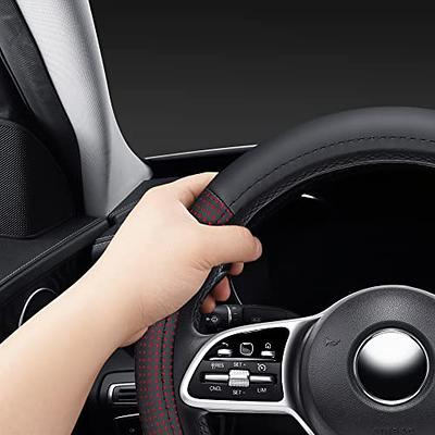 Auto Drive 1PC Steering Wheel Cover Sports Black/Red - Universal Fit