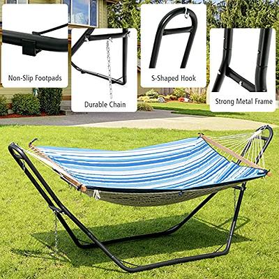 Anyoo Hammock Stand Portable Heavy Duty Steel Stand Easy to Assemble with  Carrying Bag Sturdiness Hammock Frame Universal Multi-Use 550 lb Capacity