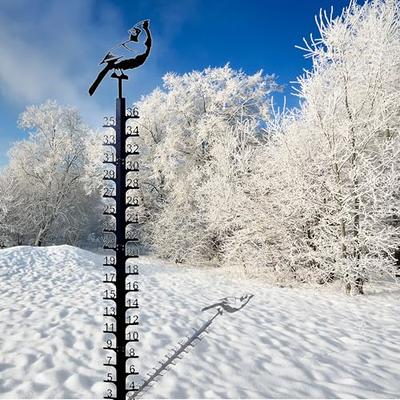 AOOLVY 36 Inch Iron Art Snow Gauge, Snow Gauge Outdoor, Christmas