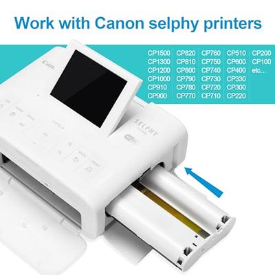 2 Pack Compatible with Canon Selphy CP1300 Ink and Paper, KP-108IN 6 Color  Ink Cassette and 216 Sheets 4x6 Photo Paper Glossy for Selphy CP1500