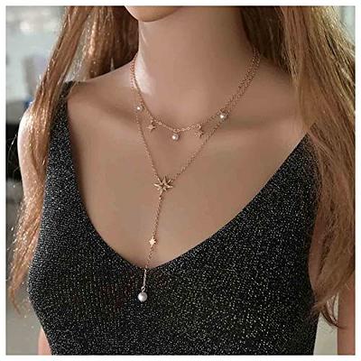 Boho Star Moon Bead Multilayer Chockers Necklace For Women Wedding  Necklaces Pendants Layering Chokers,Gold/Silver