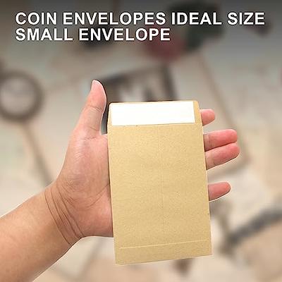 100 Pack Kraft Small Coin Envelopes Self-Adhesive Seed Envelopes