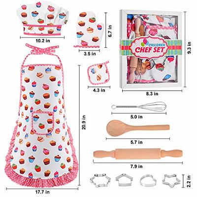 Gifts for 2-8 Year Old Girls Boys,Chef Costume Set Kids Apron for Girls  Toddler Birthday Xmas Gifts for Kids Stocking Stuffer