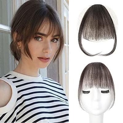 Berracy Bangs Hair Clip in Bangs 100% Real Human Hair Extensions Wispy Bangs  Fringe with Temples Flat Neat Fake Air Hairpieces for Women Daily Wear  Brown - Yahoo Shopping