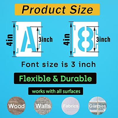 Alphabet Letter Stencils 4 inch, 42 Pcs Reusable Plastic Letter and Number  Templates Letter Decoration Art Craft Stencils for Painting on Wood, Wall
