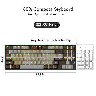 DIERYA T68SE 60% Gaming Mechanical Keyboard,Ultra Compact Mini 68 Key with  Blue Switches Wired Keyboard,Anti-Ghosting Keys, for Windows Laptops and PC