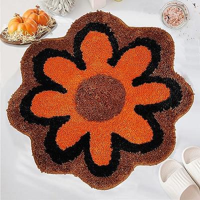 Orange Bath Rugs Bathroom Mats and Rugs Non Slip Ultra Soft Chenille Rug/Bathmat