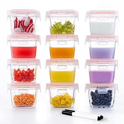 Small Stackable Snack Containers (12 Pack: 6 x 17oz + 6 x 6oz) - Small Plastic  Food Containers with lids, Kids Food Containers, Snack Containers for  Adults 