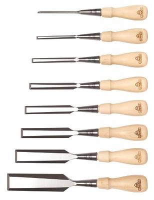 TOOLEAGUE 4 Pieces Wood Chisel Tool Set for Woodworking, Tempered to 60HRC,  Beech Handle, Woodworking Carving Chisel Kit with Storage bag