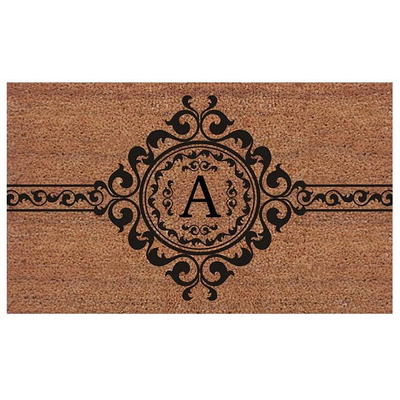 Calloway Mills Snowflake Natural 24 in. x 48 in. Coir Monogrammed