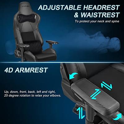 Adjustable Gaming Chair with GAS Lift 4D Armrest and Lumbar Support