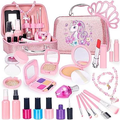 Hollyhi 65 Pcs Kids Makeup Kit for Girl, Washable Play Makeup Toys Set for  Dress Up, Pretend Beauty Vanity Set with Cosmetic Case Birthday Toys for