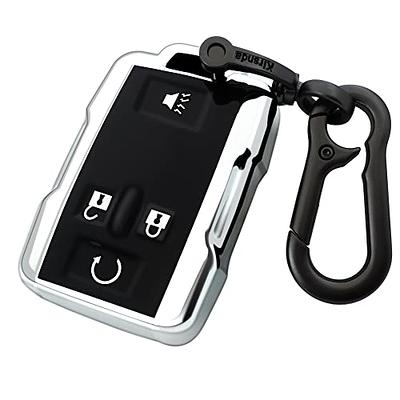 Key Fob Case Fit for Chevy Chevrolet Suburban Tahoe GMC Terrain Yukon XL Smart 6 Buttons Soft TPU Full Cover Remote Protector Bling Key Chain