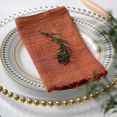 Cloth Napkins Set of 6, Cotton Cloth Napkins with Fringe, 17x17 Square  Rustic Dinner Napkins for Dinner, Wedding, Parties and More - Yahoo Shopping