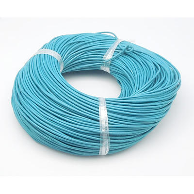 Cowhide Leather Cord, Leather Jewelry Cord, Sky Blue, Size: about