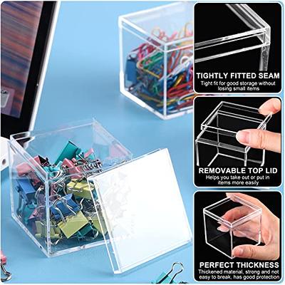 Acrylic Cubes for Display Acrylic Box with Lid 4 Pieces Clear Display Box  Plastic Square Cube Jewelry Storage Containers Wedding Christmas Candy Gift