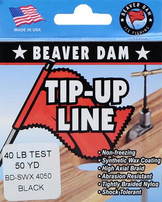 Beaver Dam Wax Tip Up Black Fishing Line, 40 lb./ 50 yd Ice, 50