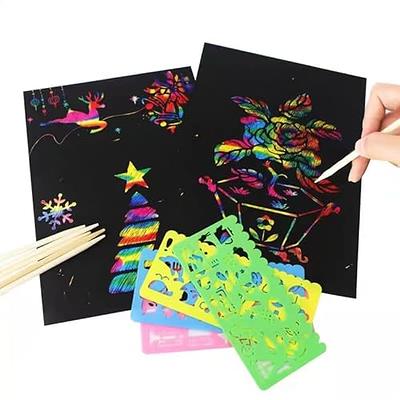 12 Sheet Magic Scraping Drawing Paper Colorful Painting Doodle
