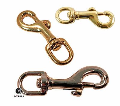 Ravenox Snap Hooks Heavy Duty, (Solid Brass)(3/8 x 4-Pack)