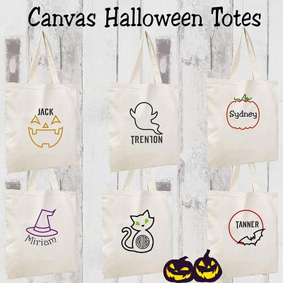 Happy Halloween Personalized Canvas Tote Bag, Trick Or Treat Bags, Custom -  Yahoo Shopping