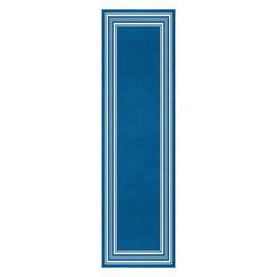 Beverly Rug Indoor Bordered Area Rugs, Non Slip Rubber Backing Modern Living Room Area Rug, Navy, 3x5, Size: 3' x 5', Blue