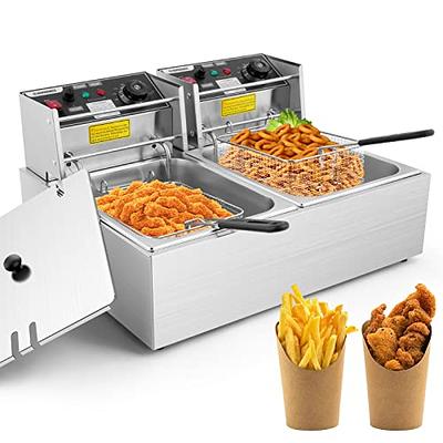 10L Commercial Stainless Steel Electric Deep Fryer Adjustable Temperature  Oil Fryer with Timer