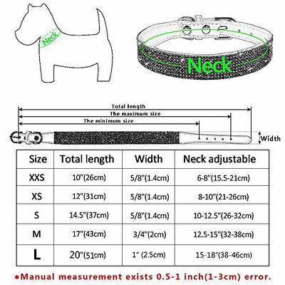 Cute Dog Collar with Bling Rhinestone, Fancy Crystal Diamond Glitter Pretty  Jewel Soft Cat Collars for Small Medium Large Breed Dogs Girl Female Pet