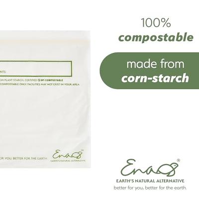 100% Compostable Food Storage Bags [Quart 100 Pack] Eco-Friendly Freezer  Bags, Resealable Bags, Heavy-Duty, Reusable, Off-White by Earth's Natural