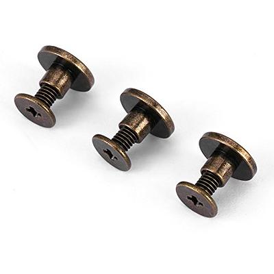 WUTA 50/100 Set Solid Brass Rivets With Burrs,Copper Rivets Studs Permanent  Tack Fasteners Leather Craft,Belts,Halters,Bridle