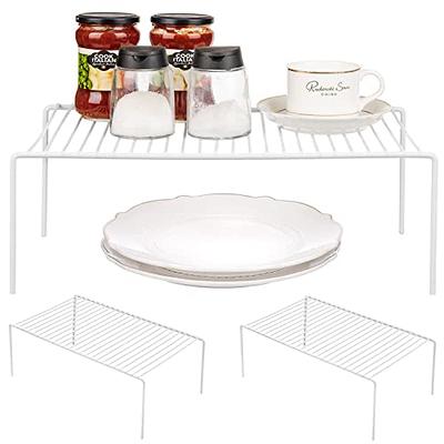 GEDLIRE Kitchen Cabinet Shelf Organizer Set of 3, Large (15.7 x 9.4 inch)  Metal Wire Pantry Storage Shelves, Dish Plate Racks for Cabinets, Freezer,  Counter, Cupboard Organizers and Storage, White - Yahoo Shopping