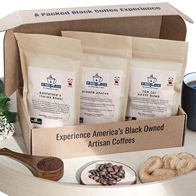 NoirePack-Black Owned Coffees Sampler Box, Whole Bean Coffee, Jet Fuel Java  Coffee Collection, Dark roasts, bold coffees, 3 piece- variety set, Coffee  Blends, Coffee Gifts for Women and Men (Ground Bean) 