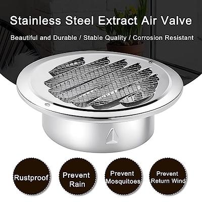 Stainless Steel Exterior Wall Air Vent Grille Round Ducting