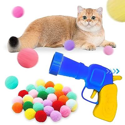 Cat Toy Ball Launcher, 30 Cat Pom Pom Balls And Cat Toy Launcher Set,  Interactive Cat Toys With 30 Colorful Soft Cat Balls, Indoor Cat Toys,  Interacti