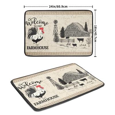 X-Large Printed Microfiber Dish Drying Mat,18 x 24, FARMHOUSE